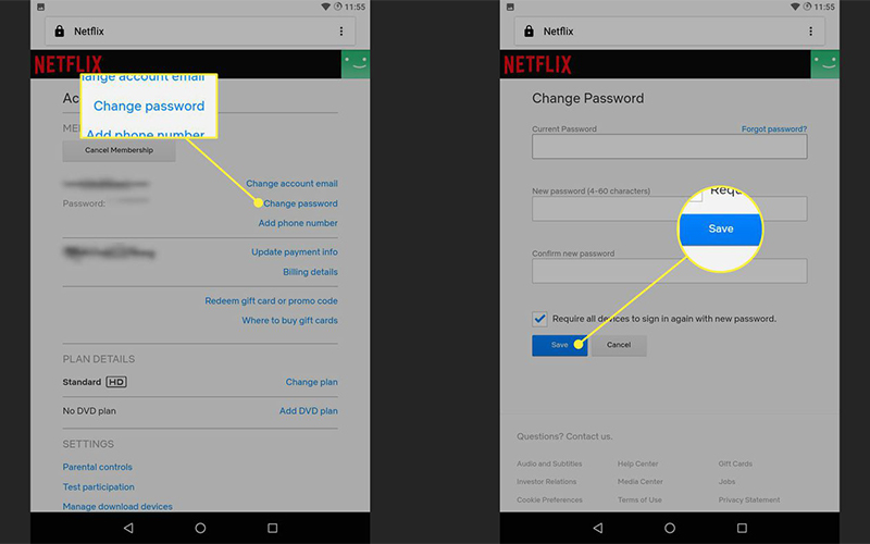 نحوه تغییر رمز عبور Netflix (موبایل و دسکتاپ)
